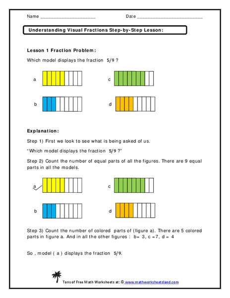 Understanding Visual Fractions Worksheet