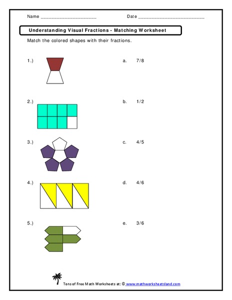 Understanding Visual Fractions Worksheet