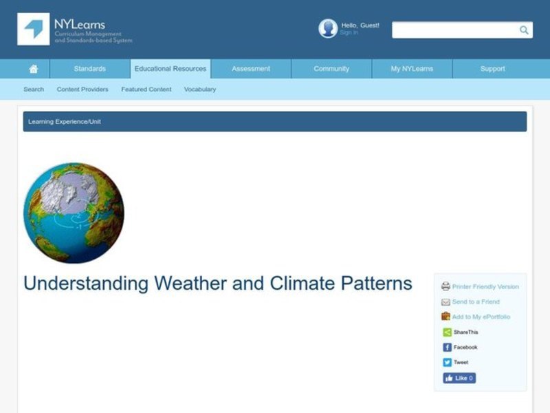 Understanding Weather and Climate Patterns Lesson Plan