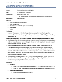 Graphing Linear Equations Lesson Plan