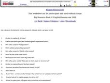 United Kingdom Worksheet