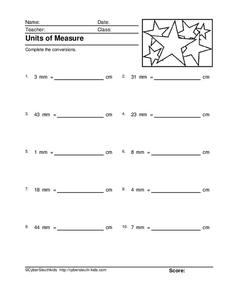 Units of Measure Worksheet