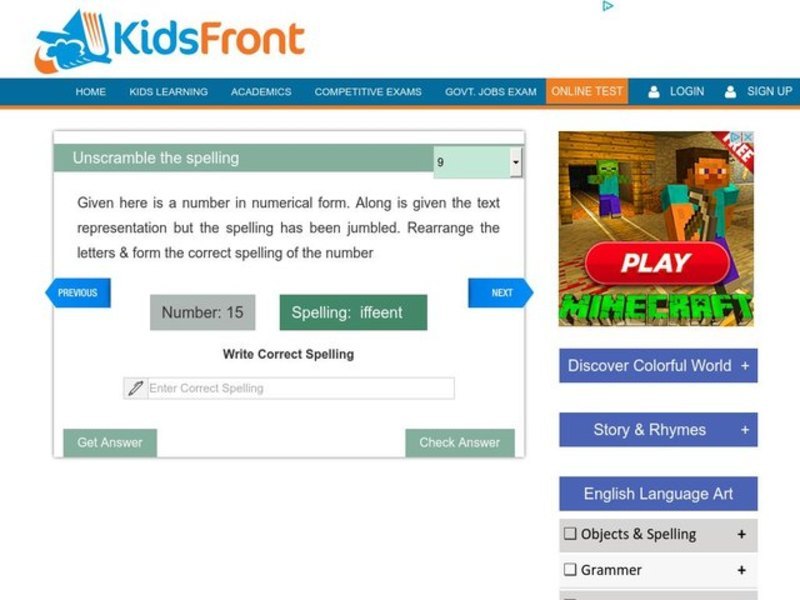 Unscramble the spelling Interactive