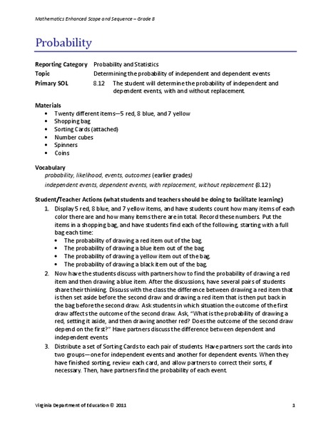 Probability Lesson Plan