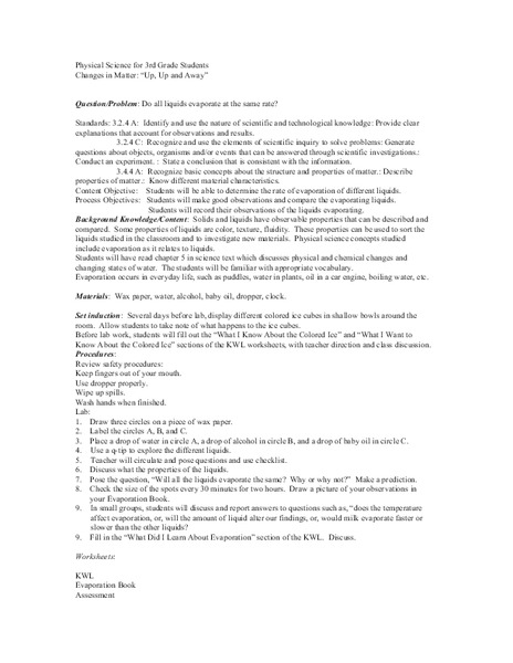 Up, Up and Away Lesson Plan