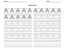 Zaner-Bloser Print Uppercase A Worksheet
