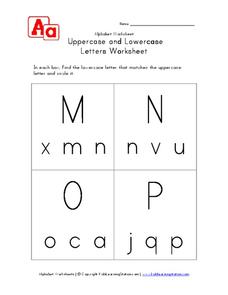 Uppercase and Lowercase Letters Worksheet Worksheet