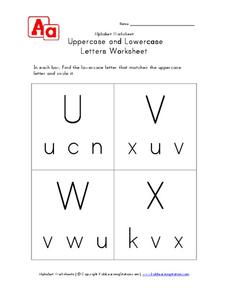 Uppercase and Lowercase Letters Worksheet Worksheet