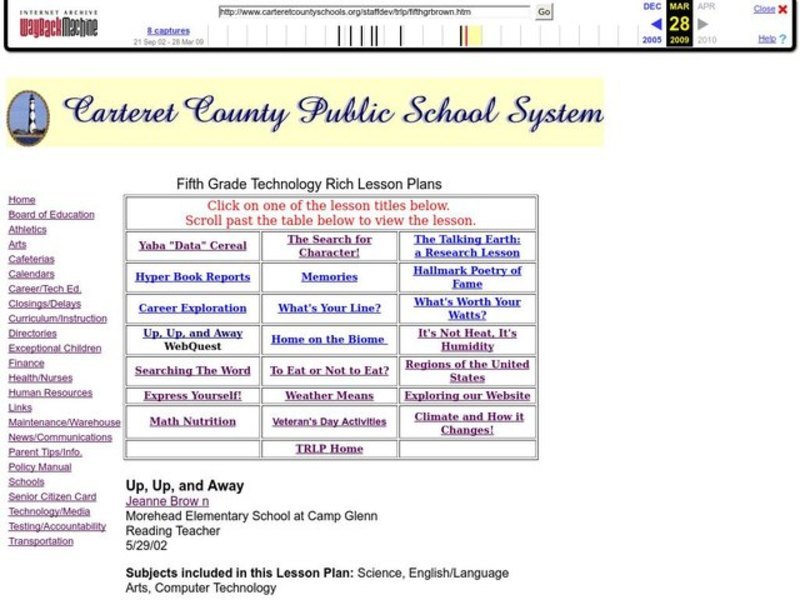 Up, Up, and Away Lesson Plan