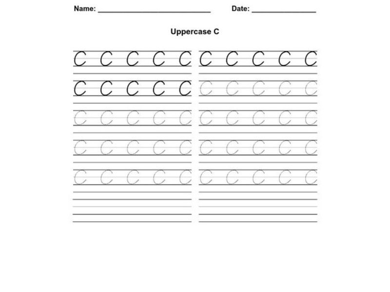 Uppercase C Worksheet