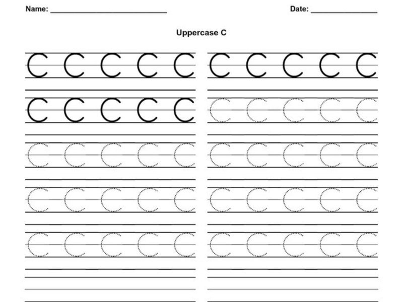 Zaner-Bloser Print Uppercase C Worksheet