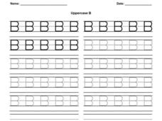 Zaner-Bloser Print Uppercase B Worksheet