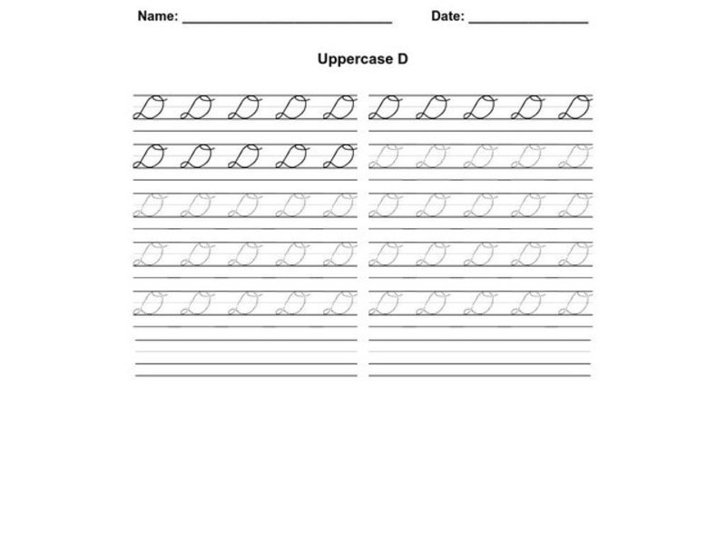 Uppercase D Worksheet