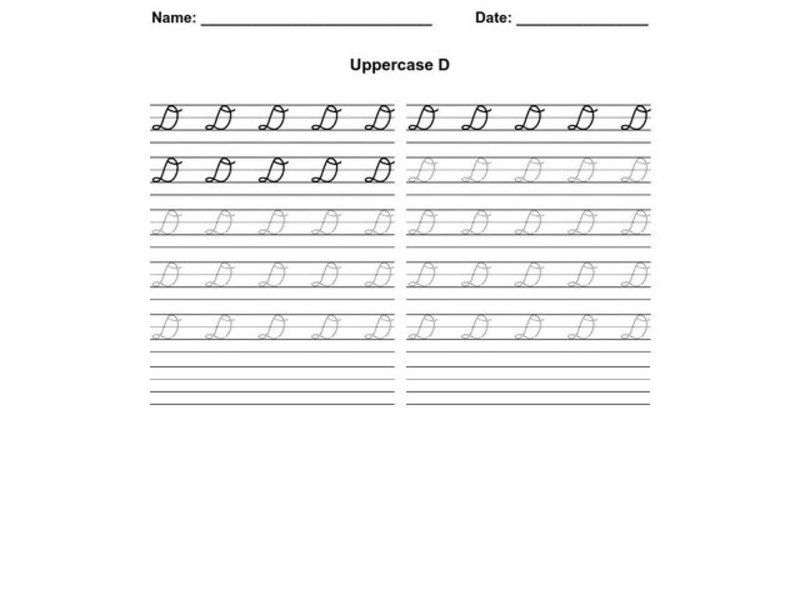 Uppercase D Worksheet
