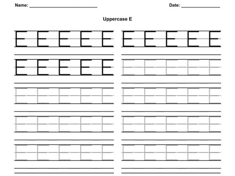 Uppercase E Worksheet