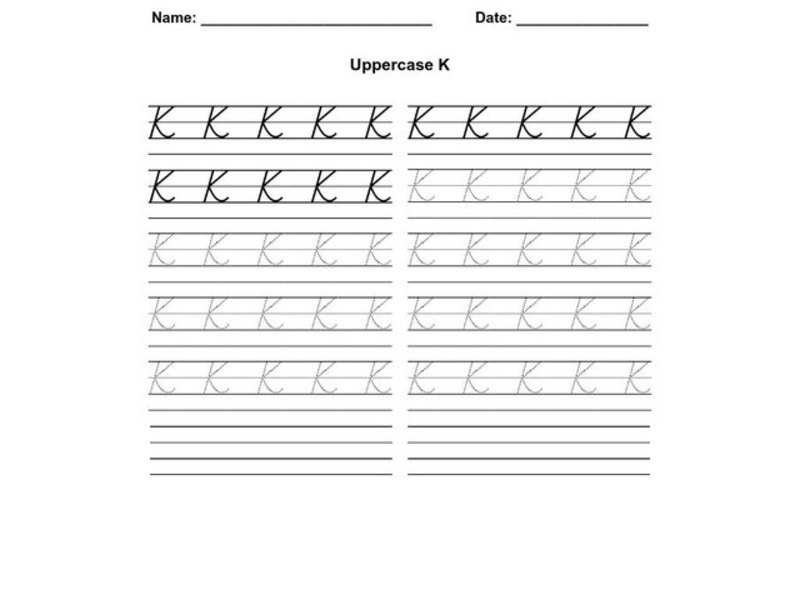 Uppercase K Worksheet