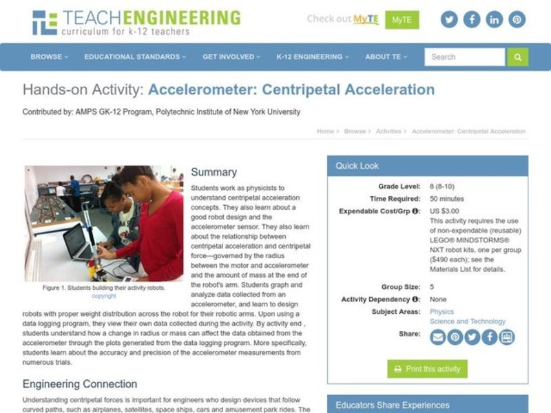 Accelerometer: Centripetal Acceleration Activity