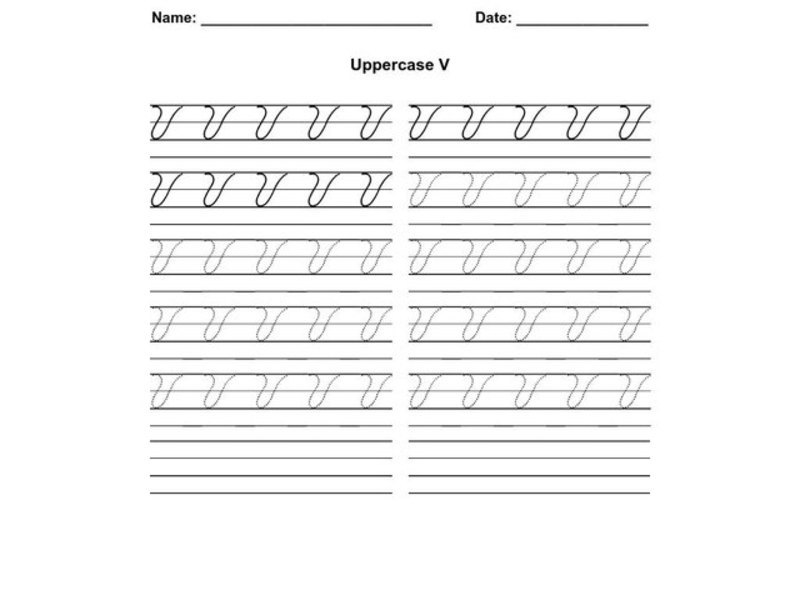 Uppercase V Worksheet