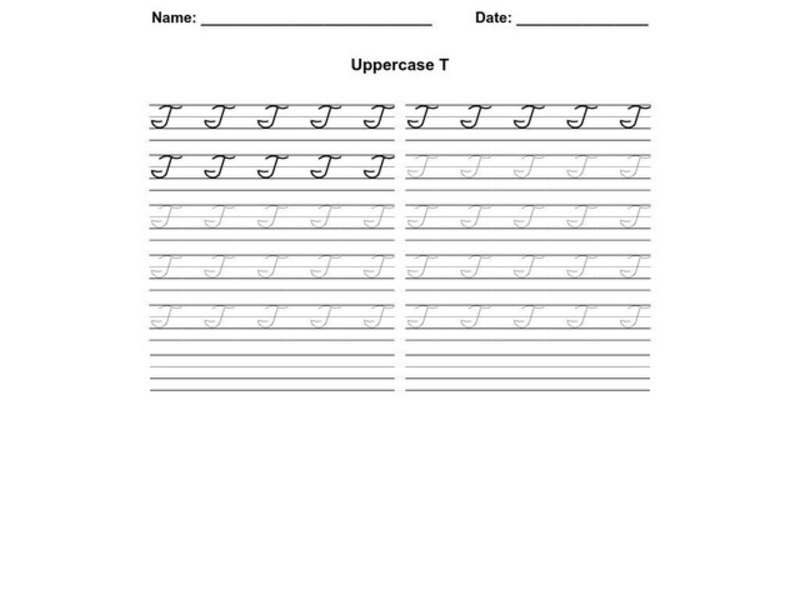 Uppercase T Worksheet