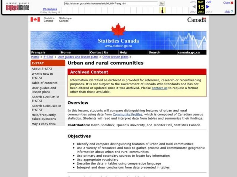 Urban and Rural Communities Lesson Plan