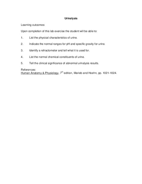 Urinalysis Lesson Plan