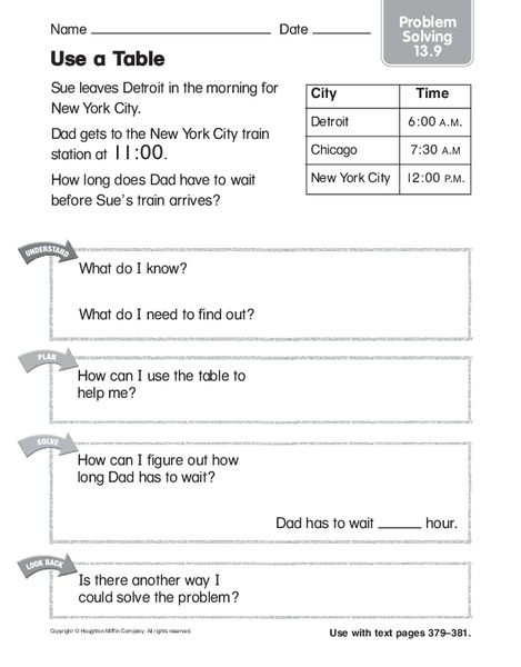 Use a Table Worksheet