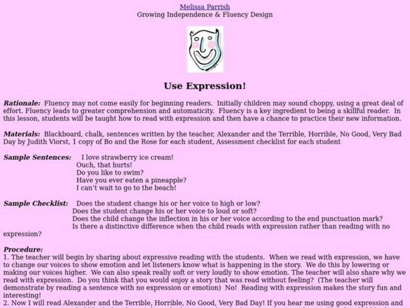 Use Expression! Lesson Plan