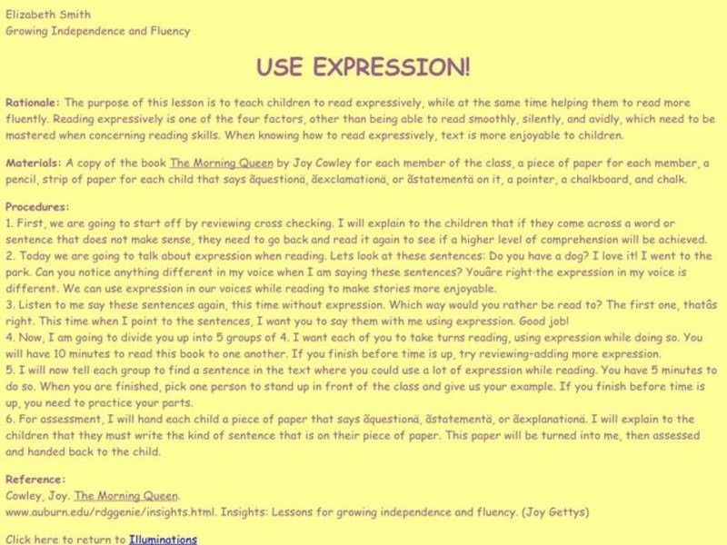Use Expression! Lesson Plan