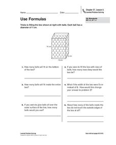 Use Formulas Worksheet