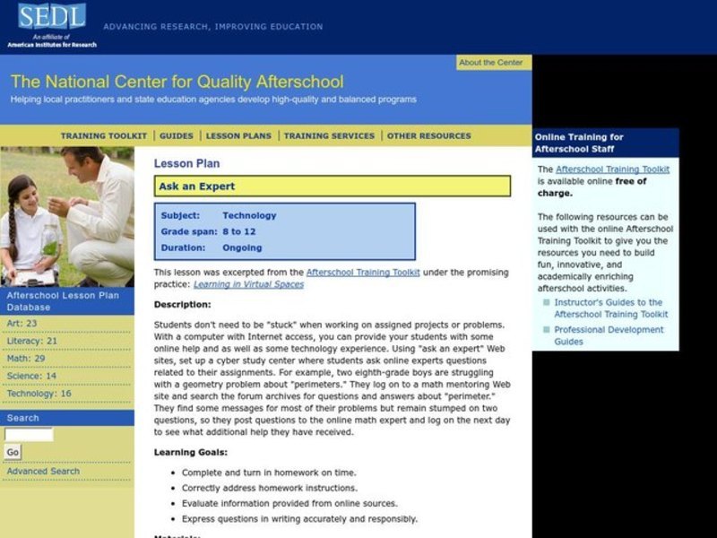 Ask An Expert Lesson Plan