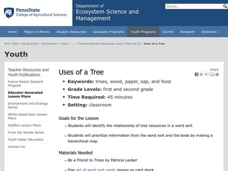 Uses of a Tree Lesson Plan