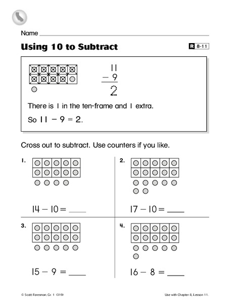 Using 10 to Subtract Worksheet
