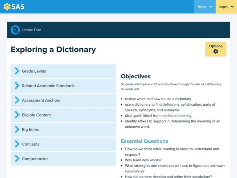 Using A Dictionary Lesson Plan