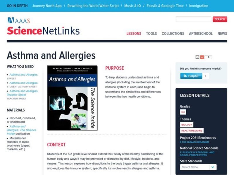 Asthma and Allergies Lesson Plan