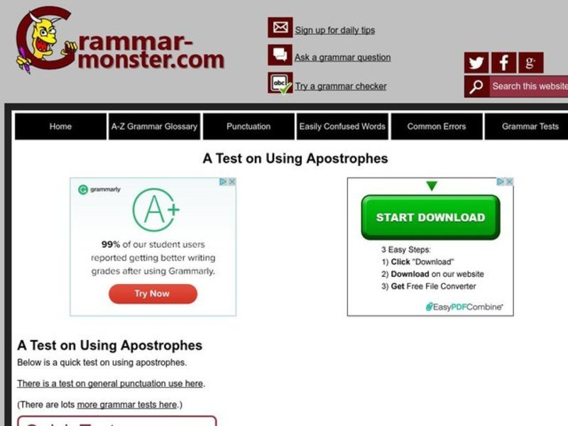 Using Apostrophes Interactive