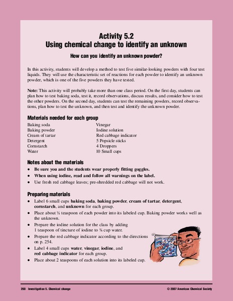Using Chemical Change to Identify an Unknown Lesson Plan