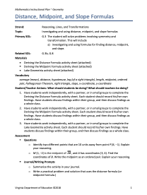 Distance and Midpoint Formulas Lesson Plan