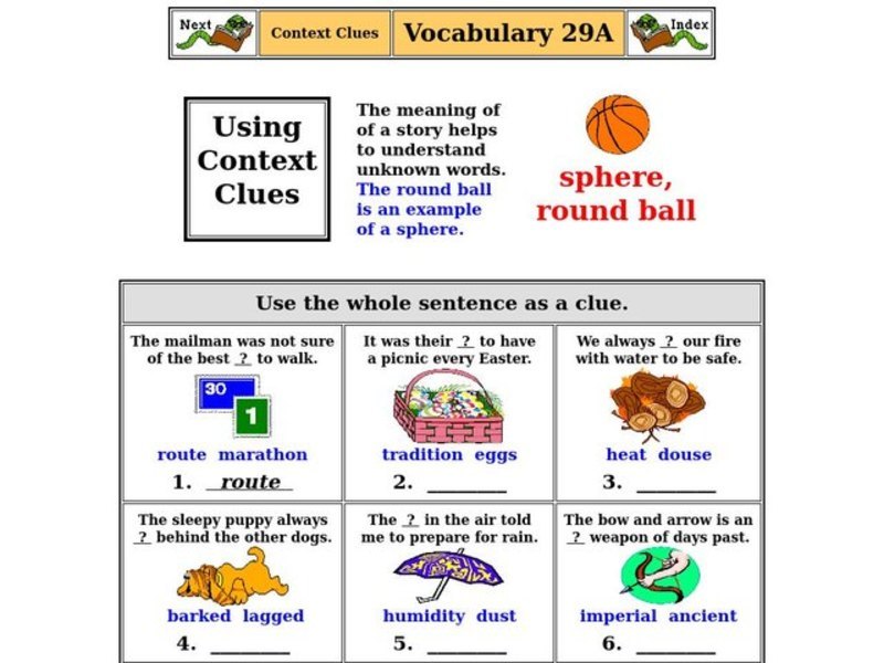 Using Context Clues Worksheet