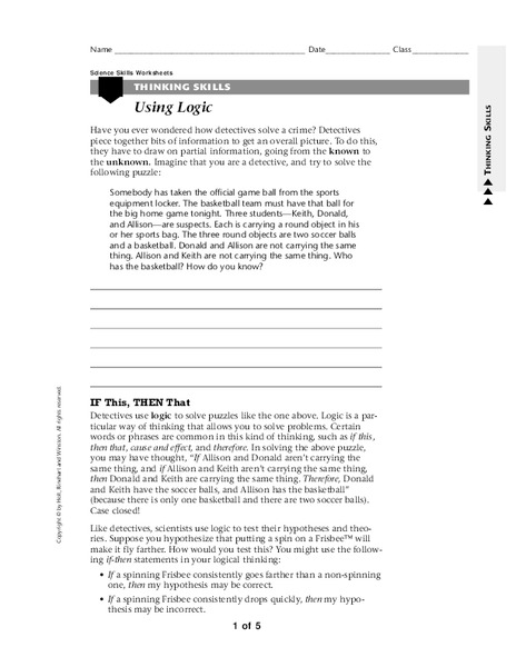 Using Logic Worksheet