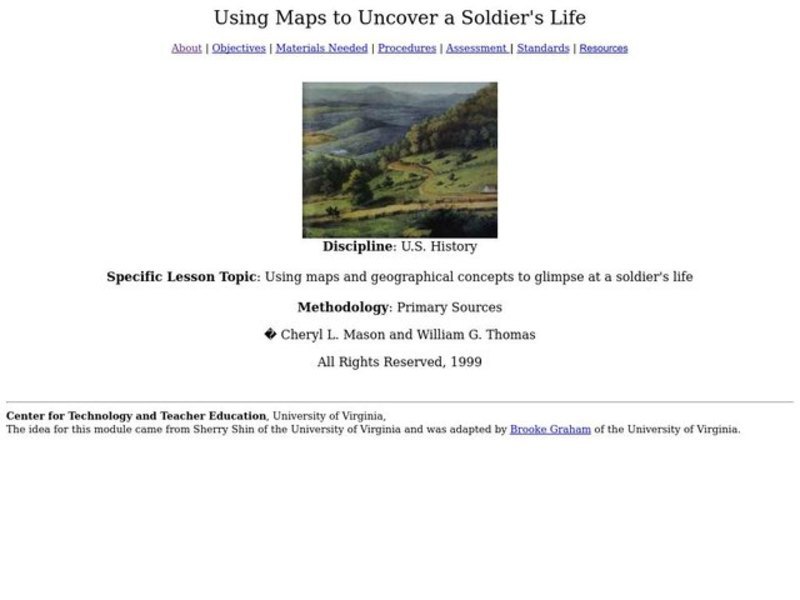 Using Maps to Uncover a Soldier's Life Lesson Plan