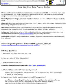 Using NewsHour Extra Feature Stories Lesson Plan