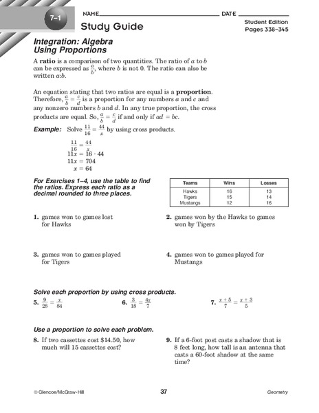Using Proportions Worksheet