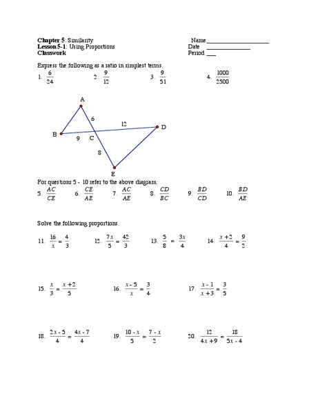 Using Proportions Worksheet