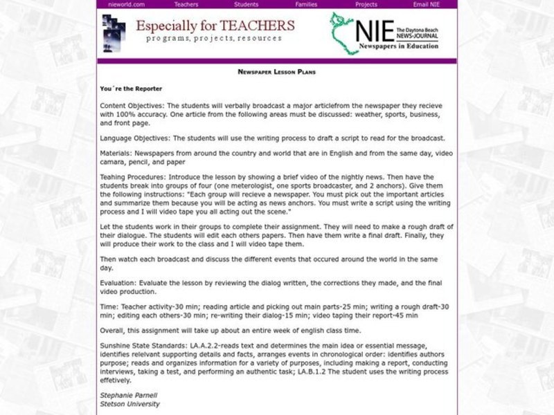 Using the News Lesson Plan