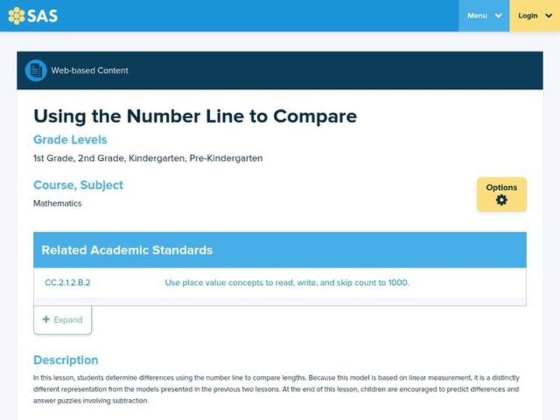 Using the Number Line to Compare Lesson Plan