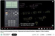 How to Use the Quadratic Formula, Polynomial and Rational Functions, Algebra II Instructional Video