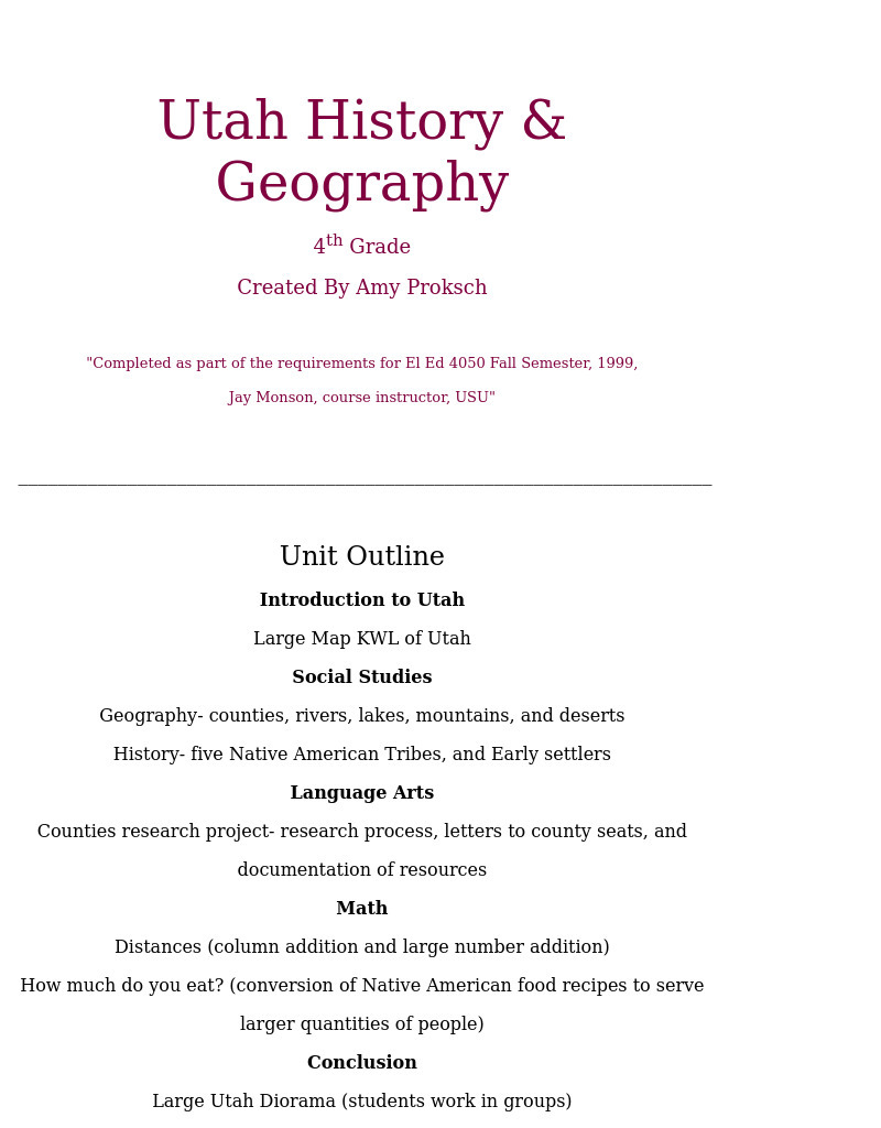 Utah History & Geography Lesson Plan