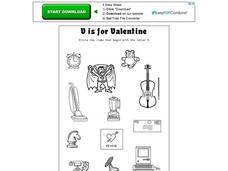 V Is For Valentine Worksheet