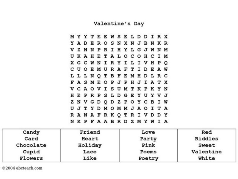Valentine's Day Worksheet