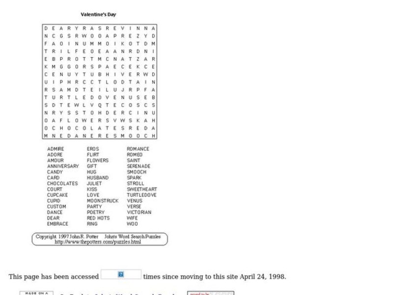 Valentine's Day Worksheet